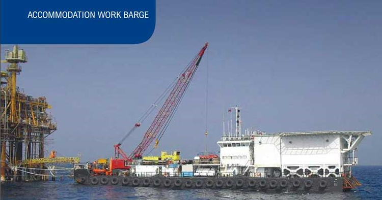 200-man Accommodation Work Barge w/ 140-tonne Crane