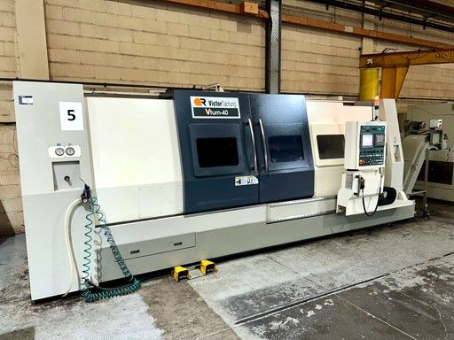 Victor Fanuc 0i-TC Control. 2500 rpm. VTURN 40/220 CNC Lathe with 2 Axis