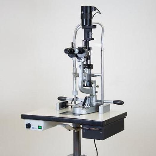Haag Streit Slot Lamp On Its Variable Height Table