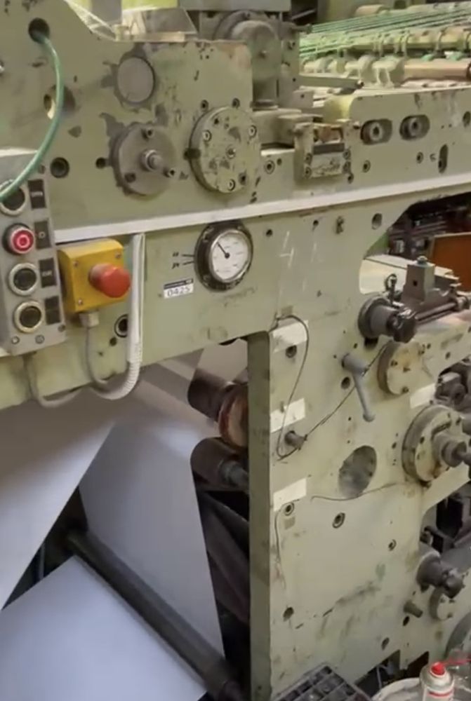 ECH Will 700 mm A4 Ruling machine type LB 70, in operation