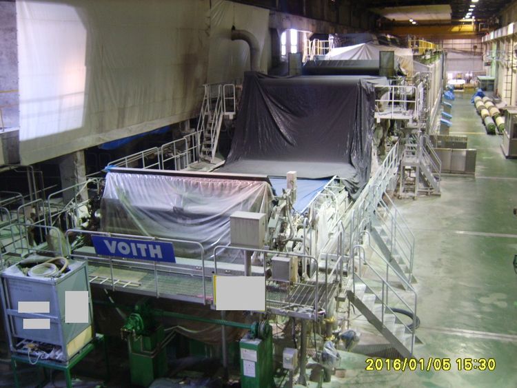 Voith kraft fluting liner p&w paper machine 3.700 mm 70~120gsm main 271 tpd avg