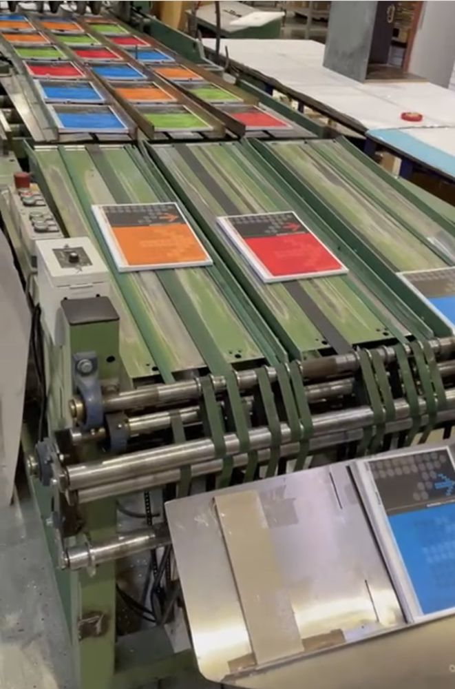 ECH Will 700 mm A4 Ruling machine type LB 70, in operation