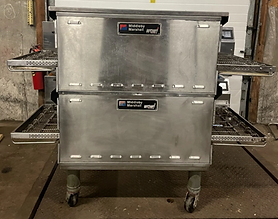Marshall, Middleby PS638G Double-stack Gas Conveyor Ovens on Casters