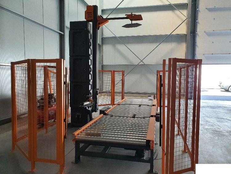 Complete automatic pallet wrapping line