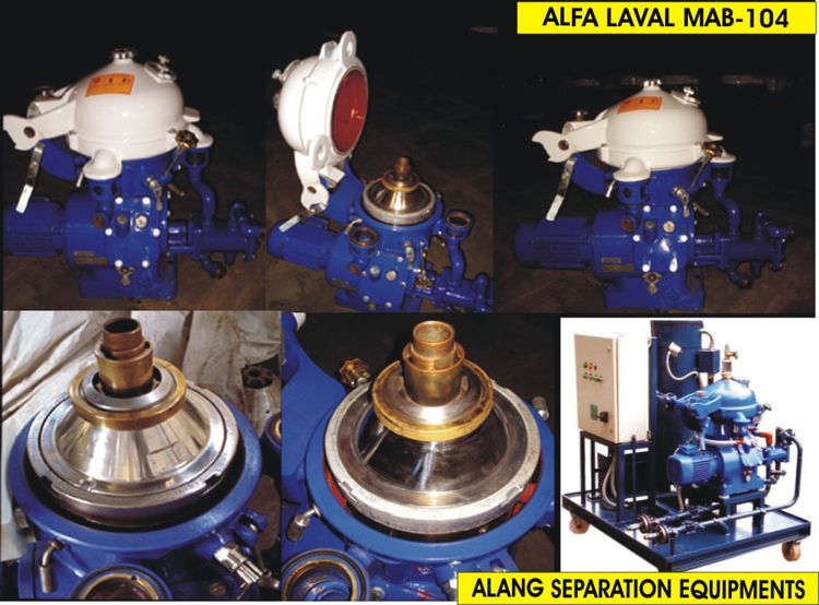 alfa laval lube oil purifier, diesel oil purifier, mab-205, mab-104