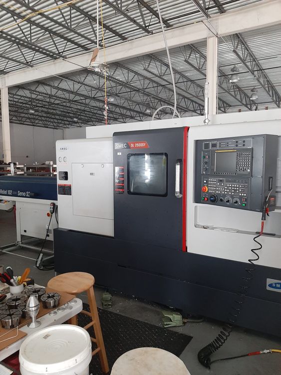 Samsung Fanuc 0i-TF Main 3,500 RPM, Sub 4,500 RPM (SMEC) SL 2500BSY CNC Turning Center 2 Axis