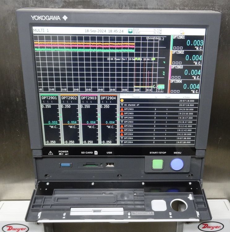 Yokogawa GX20 -1E Yokogawa GX20 -1E Paperless Chart Recorder W/ (1) GX90YD & (3) GX90XA Modules