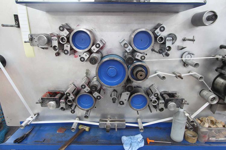 Gidue continuous label printing