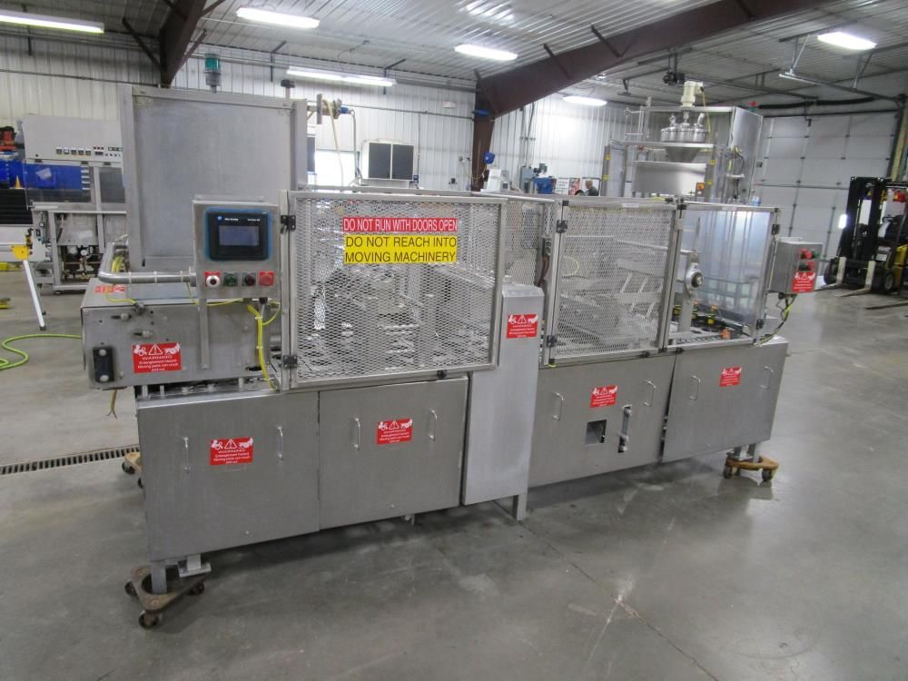Modern Packaging SL 1x3, 3 Lane Inline Cup Filler