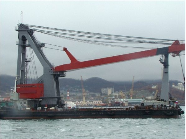 Self-propelled full-rotating floating crane