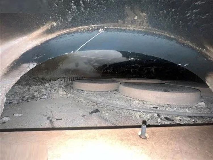 Wood-fired rotating pizza oven for 8 pizzas
