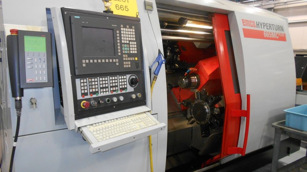 Emco Maier Siemens 840D CNC 7000 rpm Hyperturn 665 MC Mill/Turn Lathe 8 Axis
