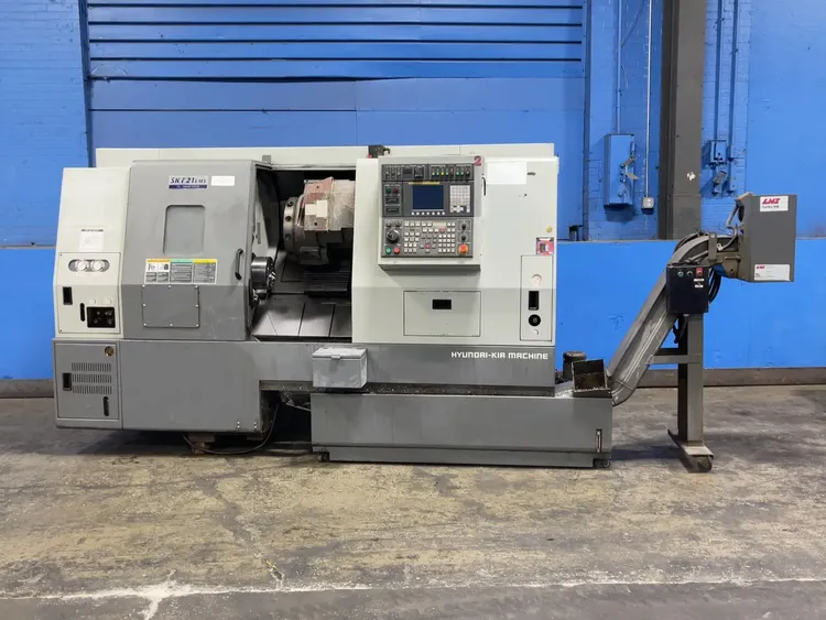 Hyundai Fanuc Oi-TD 4,000 rpm WIA SKT21LMS F0I-ID CNC Lathe 2 Axis