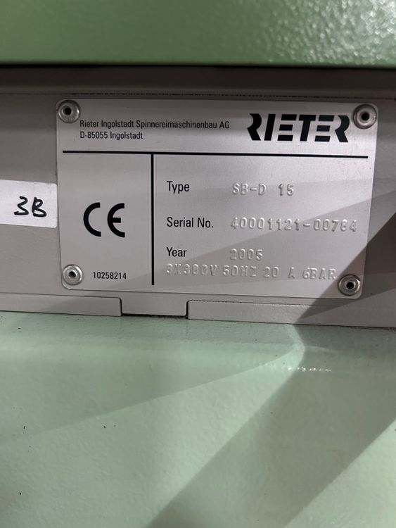 3 Rieter SB-D 15 Breaker Draw frame