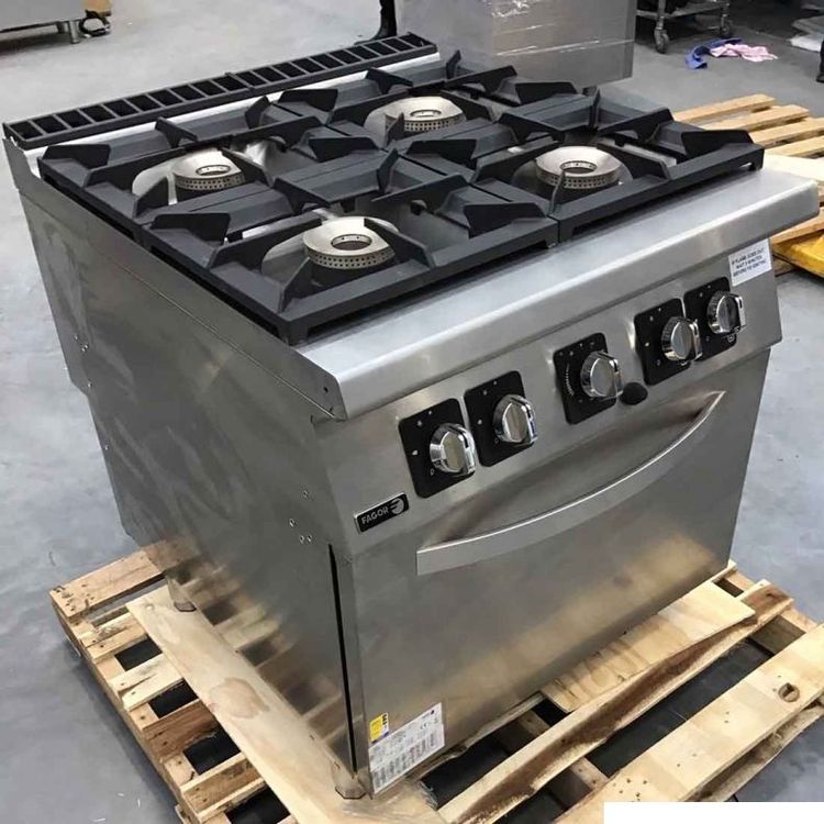 Fagor 900 Series Gas 4 Burner with Gas Oven