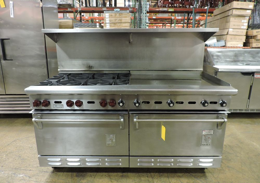 Wolf C68D-1251, Commercial 6-Burner and Griddle Top Range