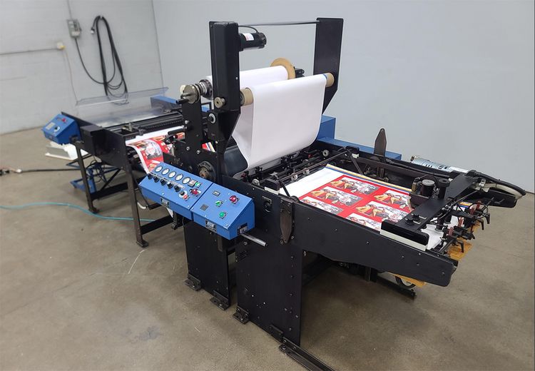 D&K Double Kote Accu III 3210 w/ Accufeed 3210 Single Sided Automatic Laminating System & Flying Knife
