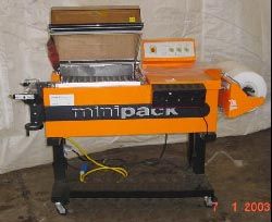 Minipack FM 76A, Semi Automatic L-Sealer with Shrink-Hood and Outfeed Belt