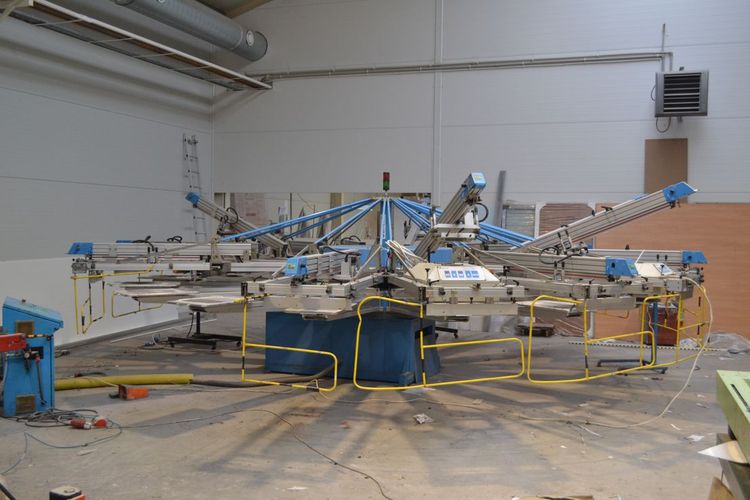 Schenck V-2002 carousel screen printing machine with 16 stations