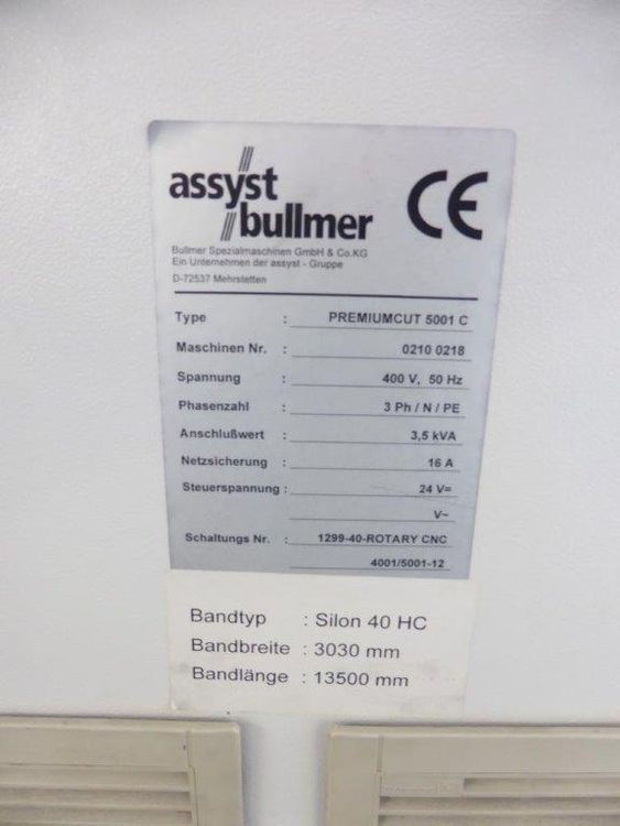 Bullmer Premiumcut 5001C Cutting machine