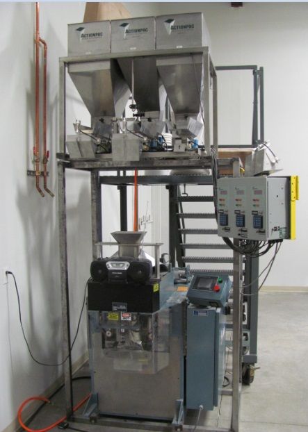 Action Pac Scales & Automation three lane vibratory weigh filler