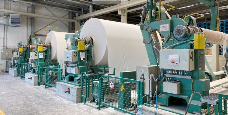 Jagenberg 4.300 mm working width tissue paper rewinder Type 45 -16 of 1400 m/min