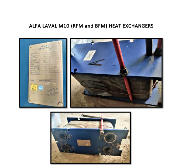 4 Alfa Laval, APV, Barriquand, GEA Ecoflex, Sondex heat exchangers Unused heat exchangers available in stock