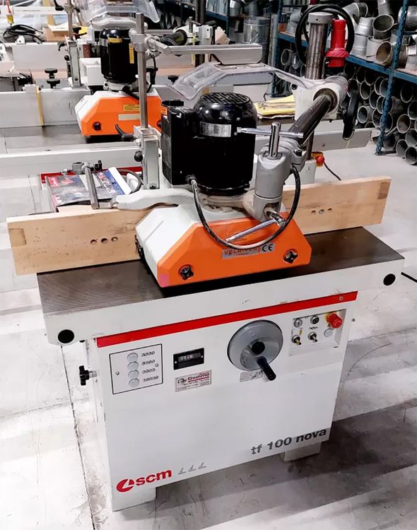 SCM TF110 NOVA TENONING SPINDLE MACHINE WITH LONG TABLE & FEED DRIVE