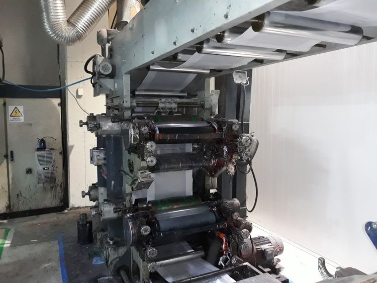 Bielloni Flexo stack type printing machine, in production, small price! 4 Col. 650 mm
